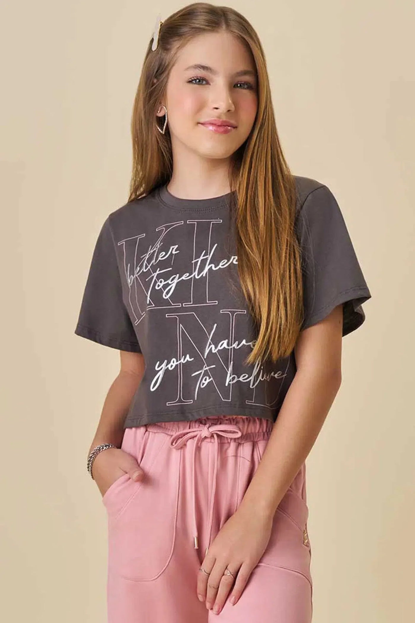 Blusa Boxy Over Teen Menina em Meia Malha 81958 Vic&Vicky