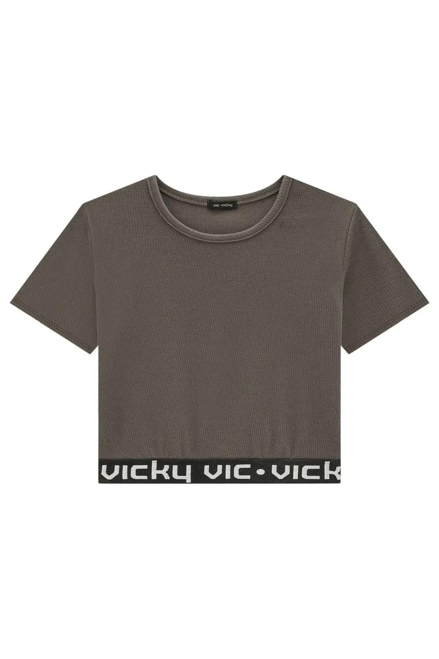 Blusa Cropped Teen Menina em Canelado Liz 81976 Vic&Vicky