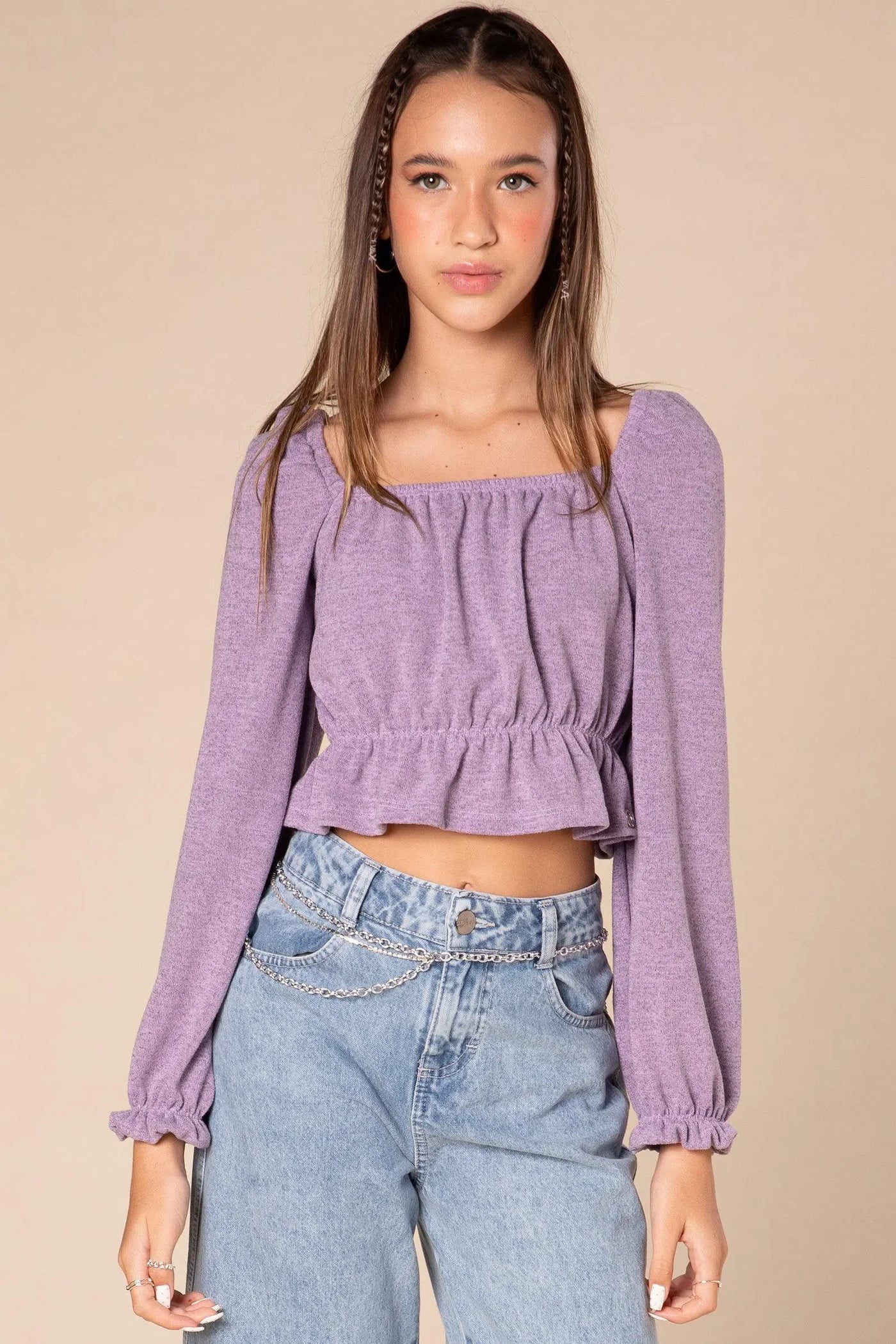 Blusa Cropped em Malha Winter 71329 Lilimoon