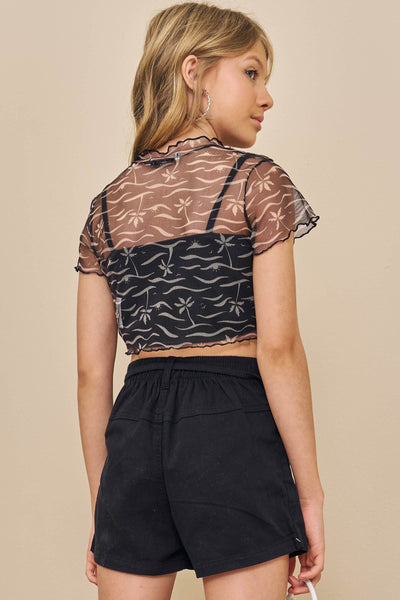 Blusa Cropped em Tule 77490 Lilimoon