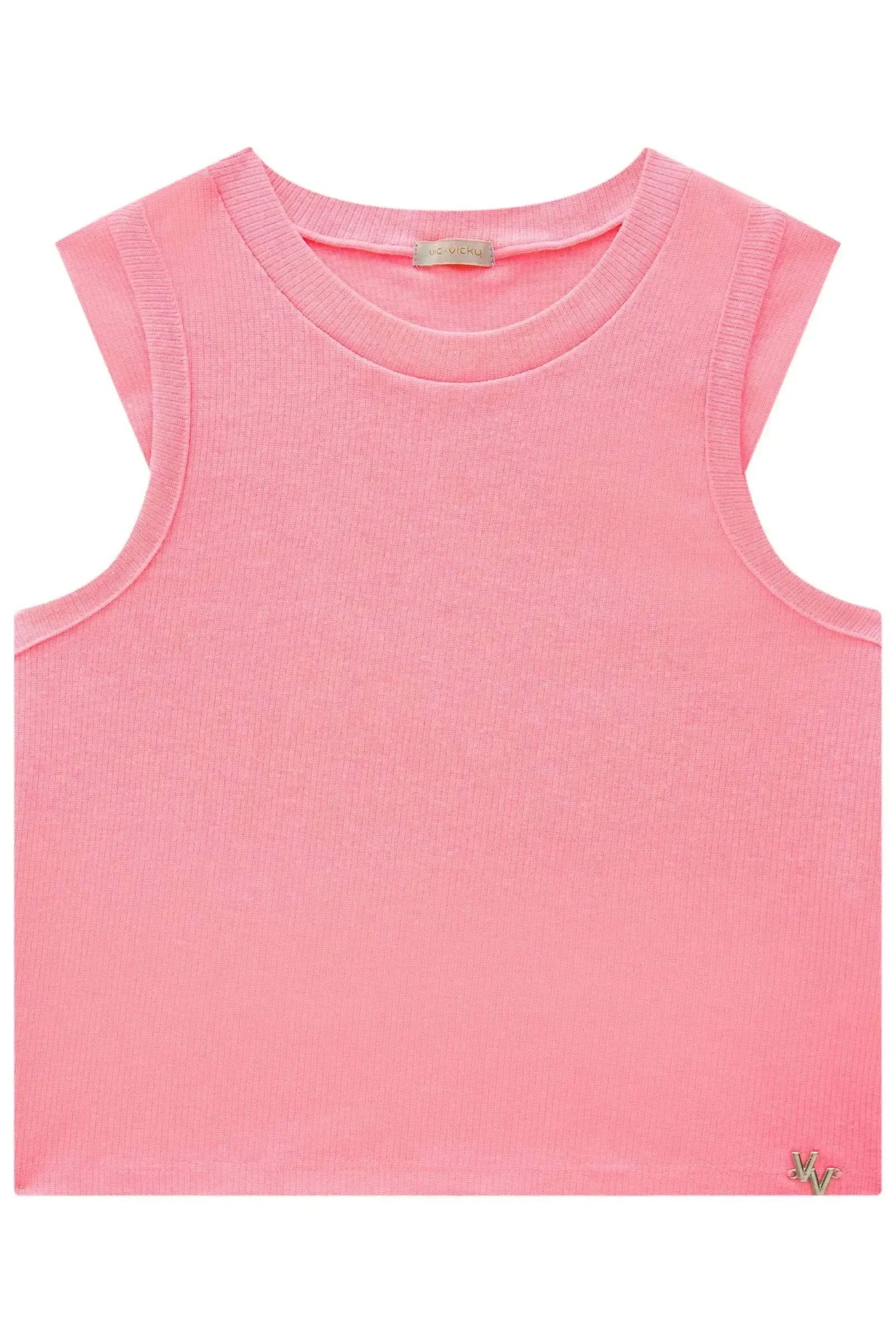 Blusa Regata Boxy em Canelado Liz 86904 Vic&Vicky Teen Menina