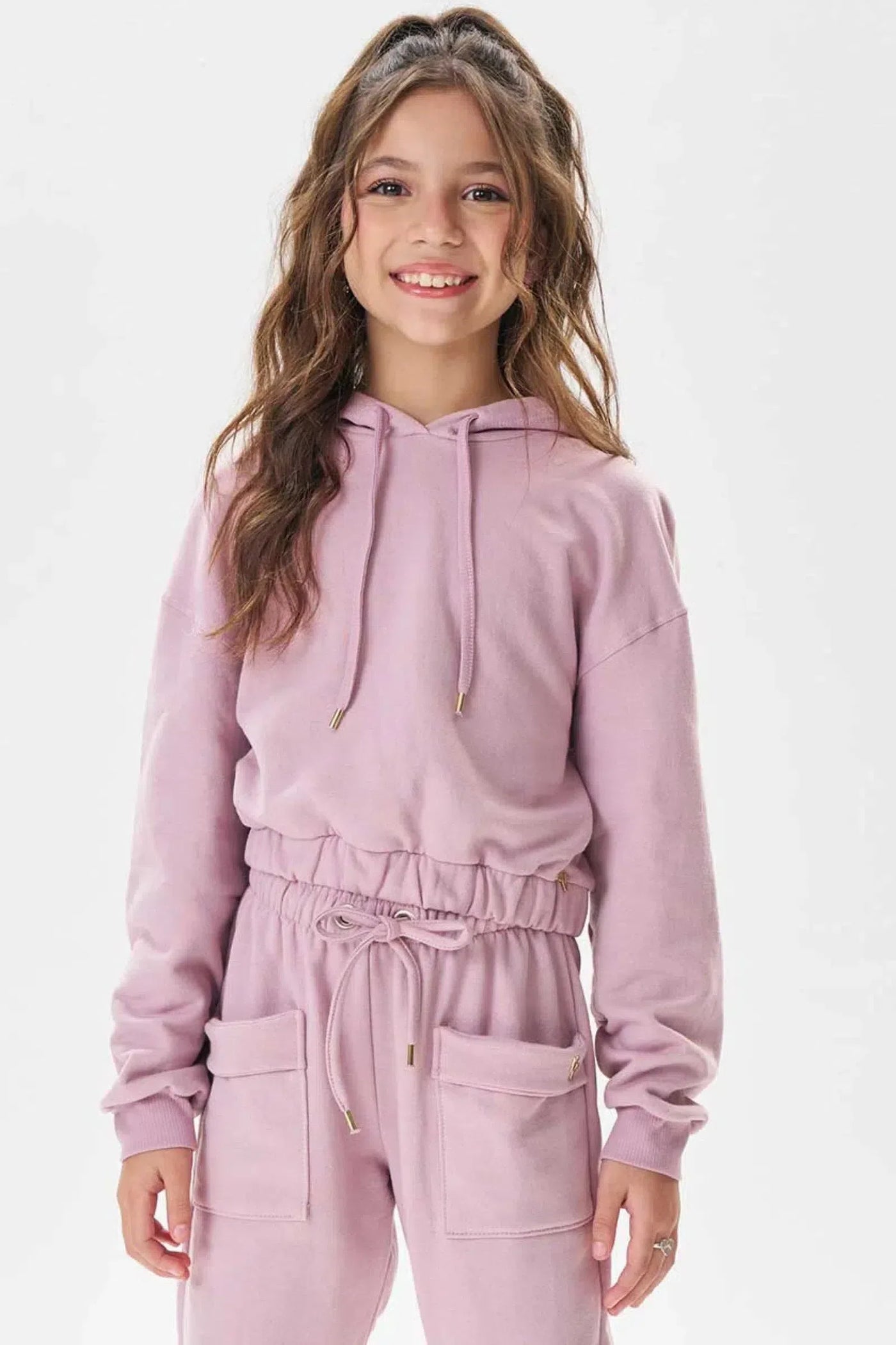 Blusão Boxy Baggy com Capuz em Moletom com Pelúcia 79592 Vic&Vicky Teen Menina