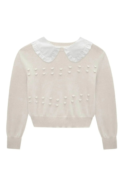 Blusão Boxy em Tricot 100% Algodão com Gola em Tricoline Removível 78464 Vic&Vicky Teen Menina