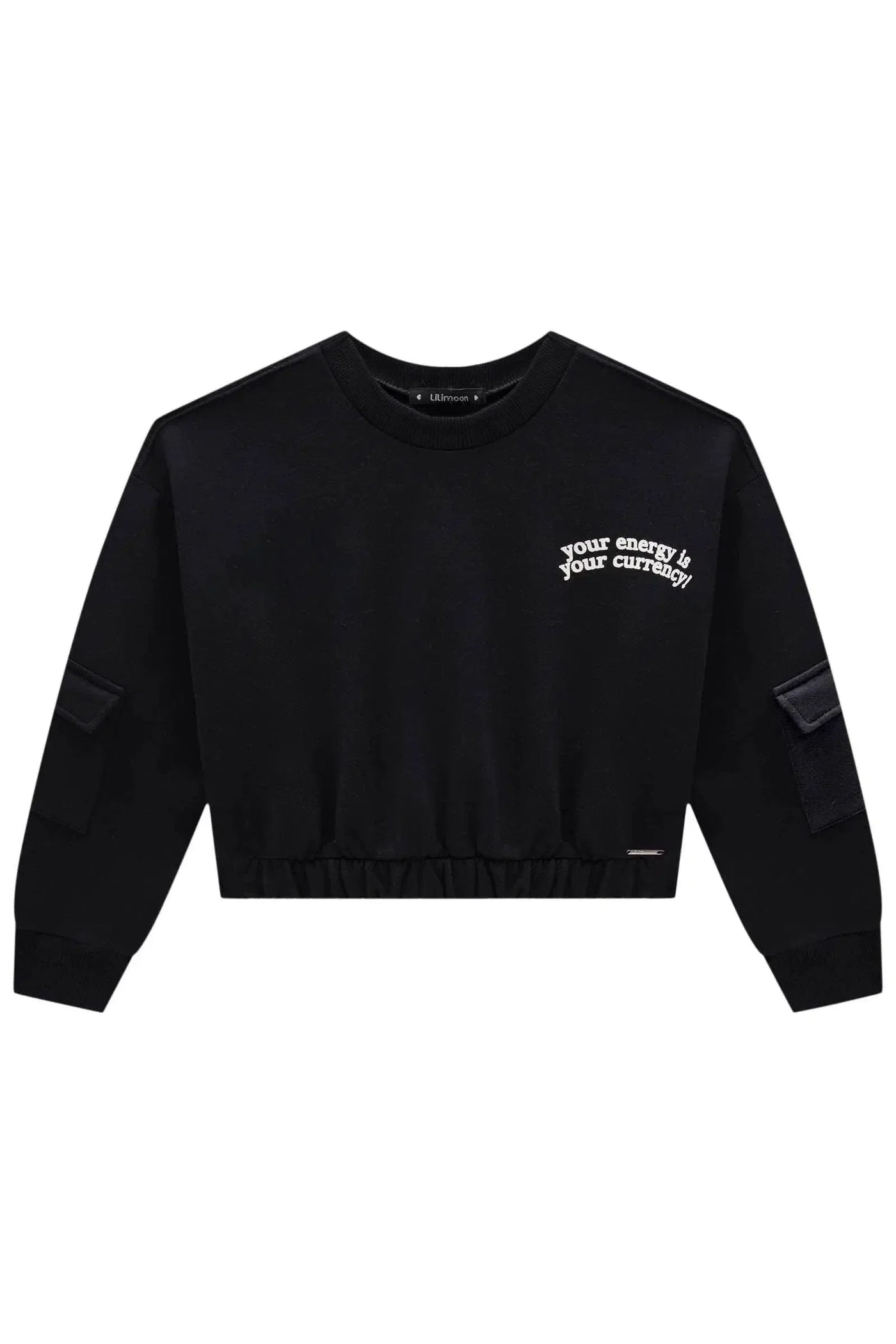 Blusão Cropped Baggy em Moletom com Pelúcia 80212 Lilimoon Teen Menina