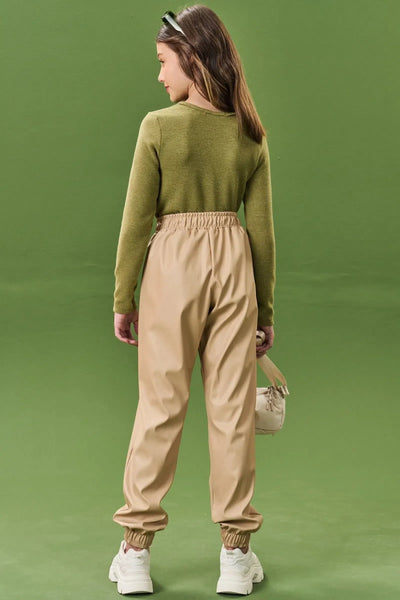 Calça Jogger em Couro Sintético 79427 Lilimoon Teen Menina