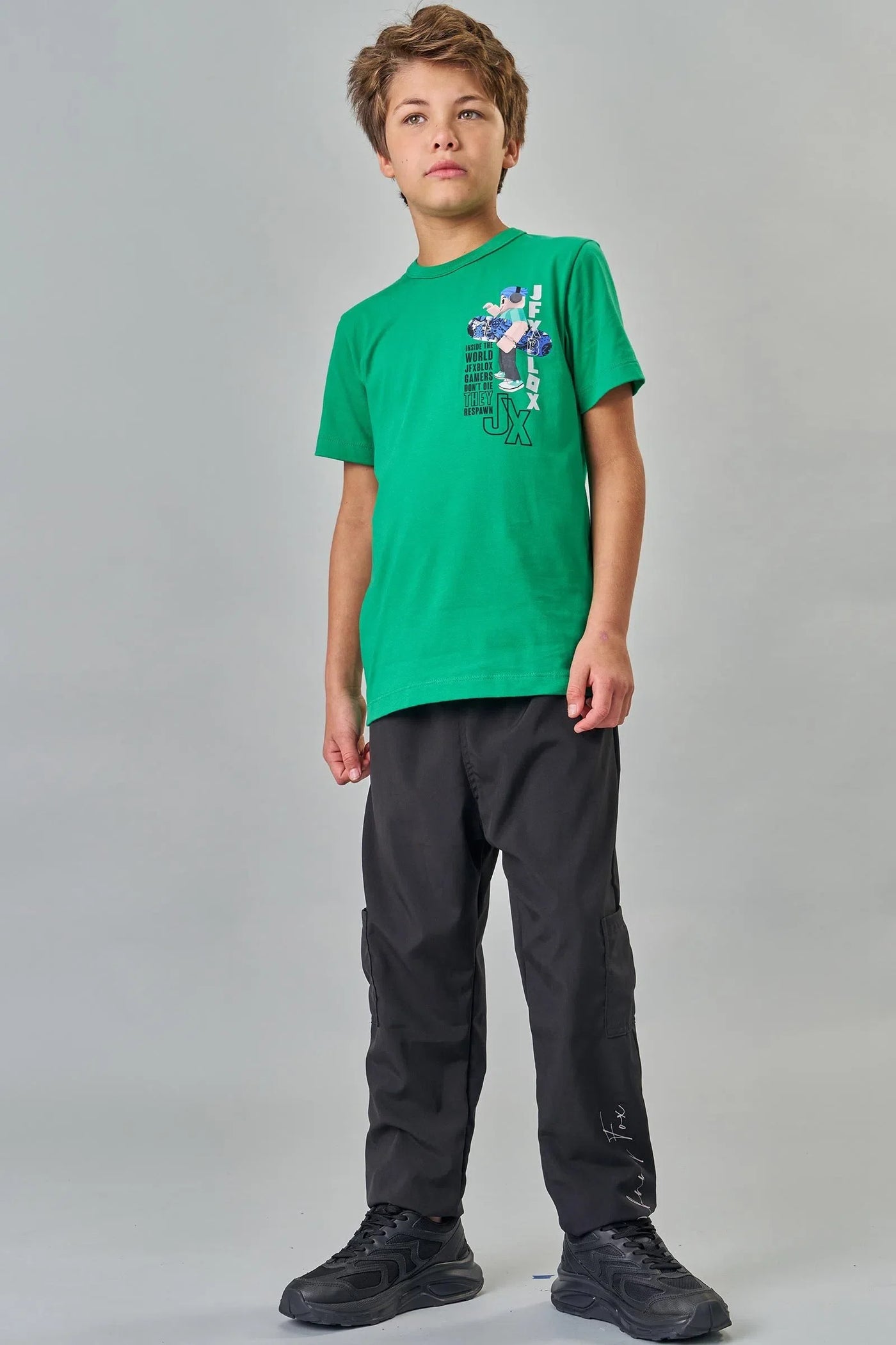 Calça Jogger em Nylon em Ergonômic com Elastano 79265 Johnny Fox Teen Menino