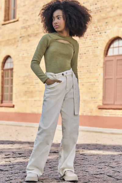 Calça Reta em Sarja com Elastano 79719 Lilimoon Teen Menina