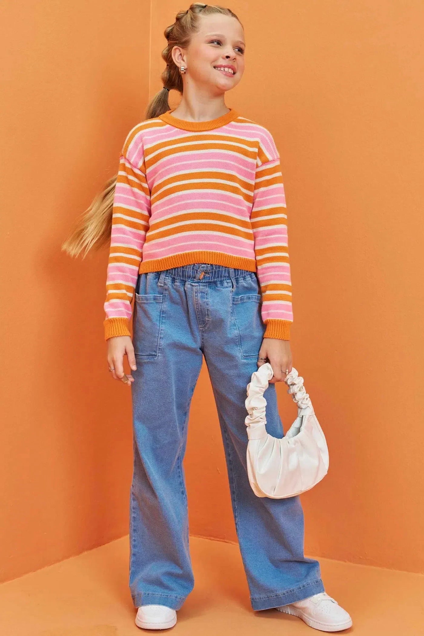 Calça Wide Leg em Jeans com Elastano 79702 Lilimoon Teen Menina