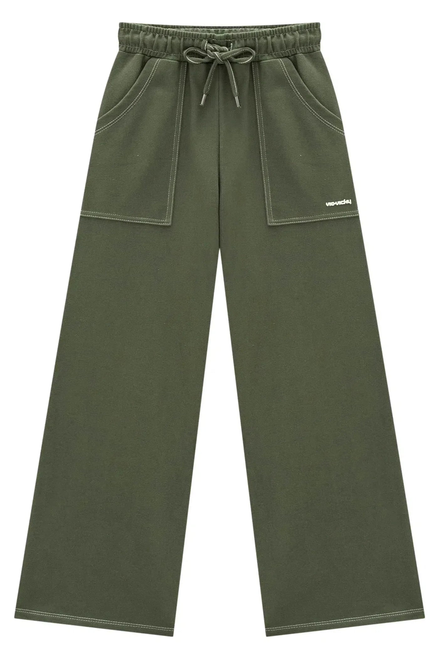 Calça Wide Leg em Moletom sem Pelúcia 79615 Vic&Vicky Teen Menina