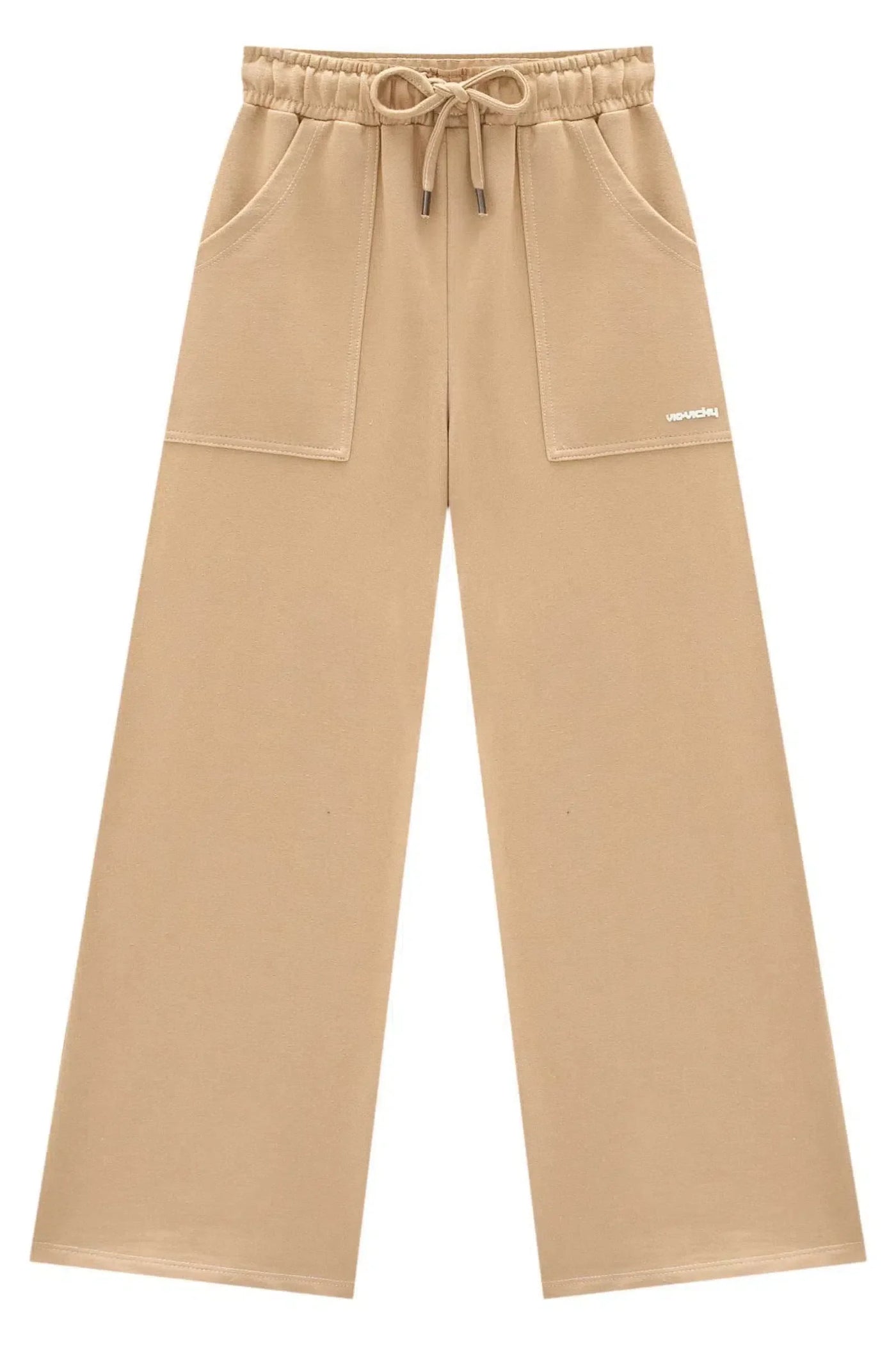 Calça Wide Leg em Moletom sem Pelúcia 79615 Vic&Vicky Teen Menina