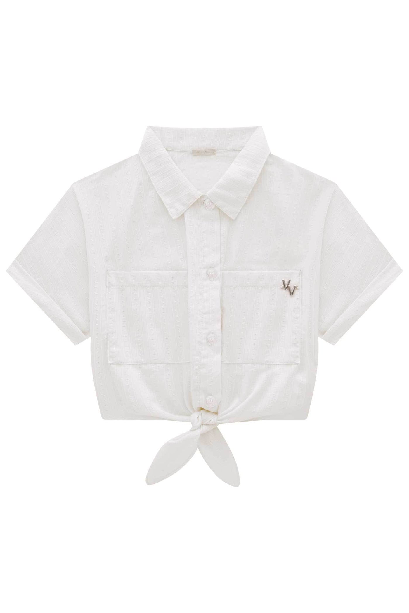 Camisa Boxy em Tricoline Maquinetado 83542 Vic&Vicky Teen Menina