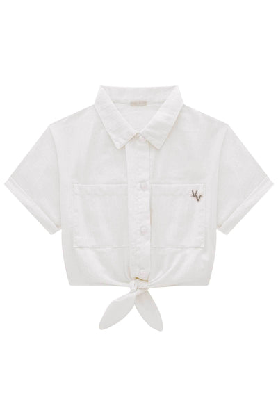 Camisa Boxy em Tricoline Maquinetado 83542 Vic&Vicky Teen Menina