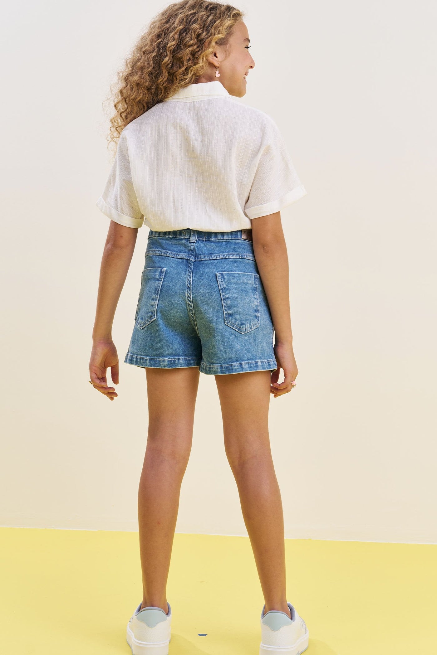 Camisa Boxy em Tricoline Maquinetado 83542 Vic&Vicky Teen Menina