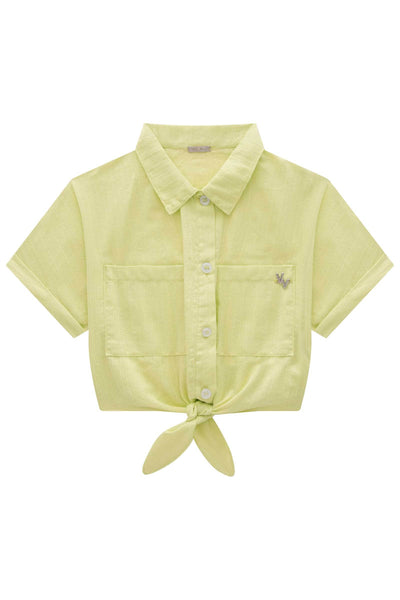 Camisa Boxy em Tricoline Maquinetado 83542 Vic&Vicky Teen Menina