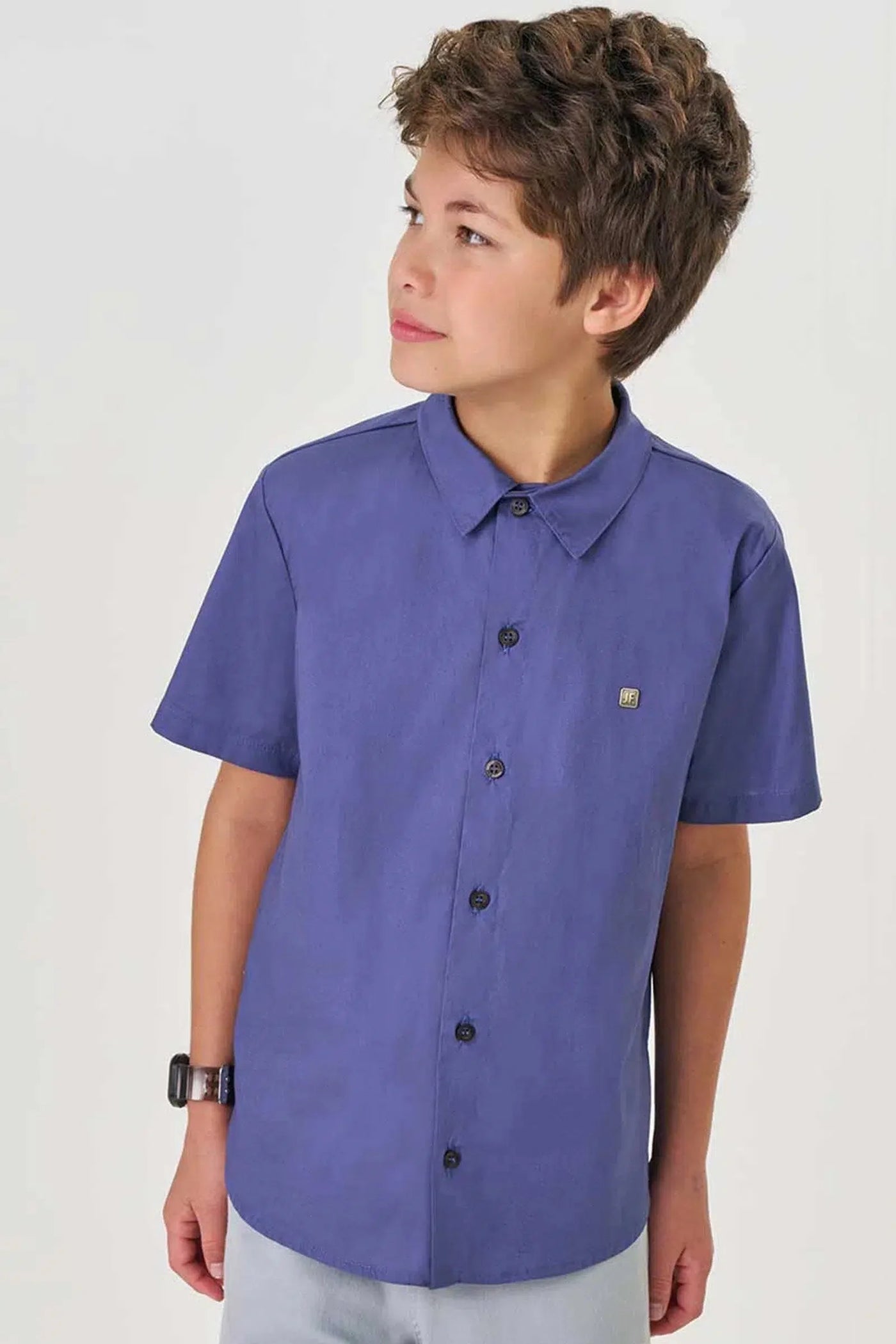 Camisa Teen Menino em Tricoline Paris com Elastano 82117 Johnny Fox