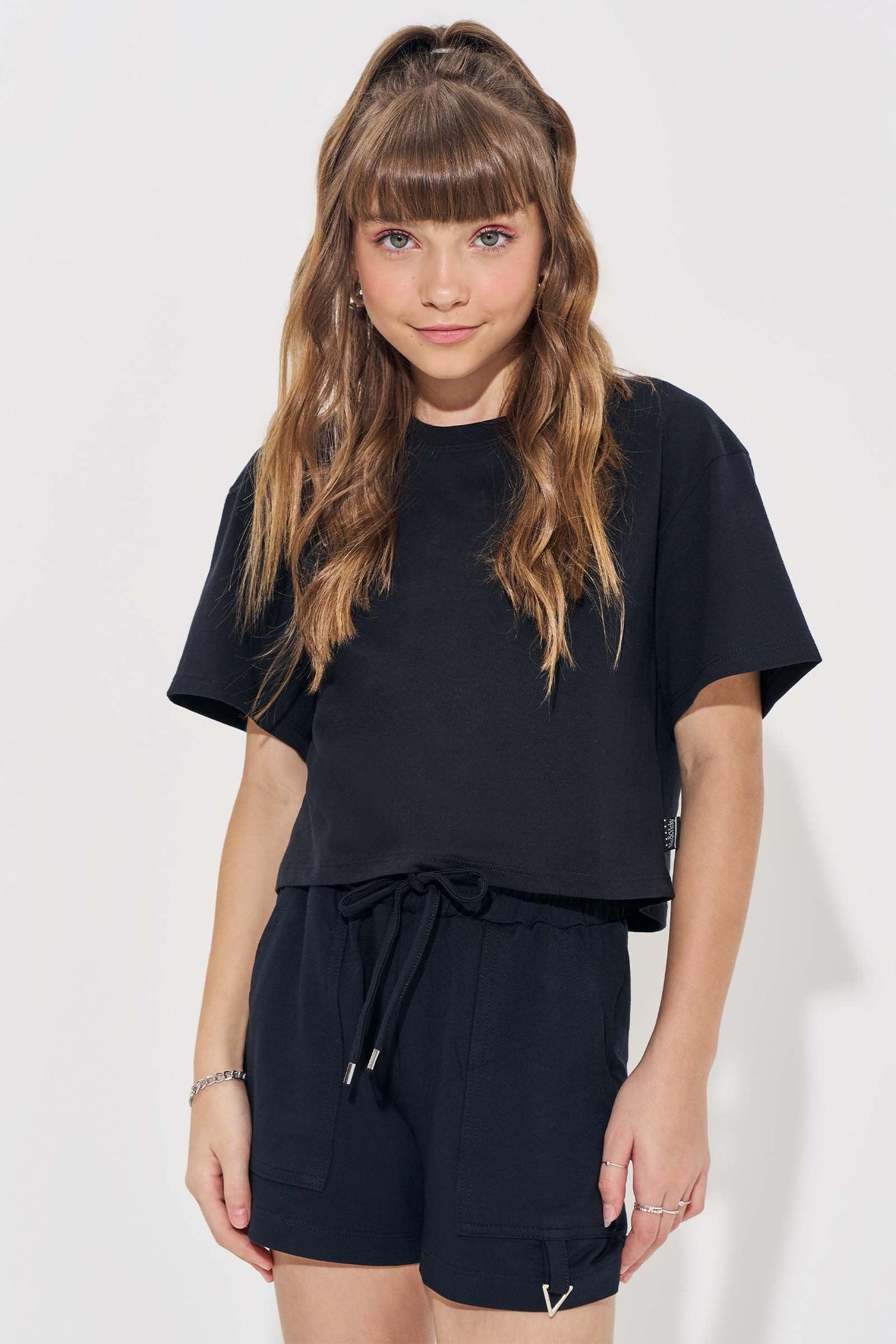 Camiseta Boxy Over em Meia Malha 83533 Vic&Vicky Teen Menina