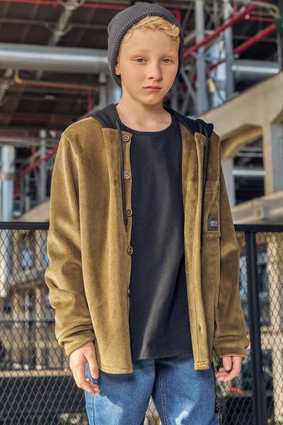 Casaco em Fleece Cotelê com Elastano 80043 Johnny Fox Teen Menino