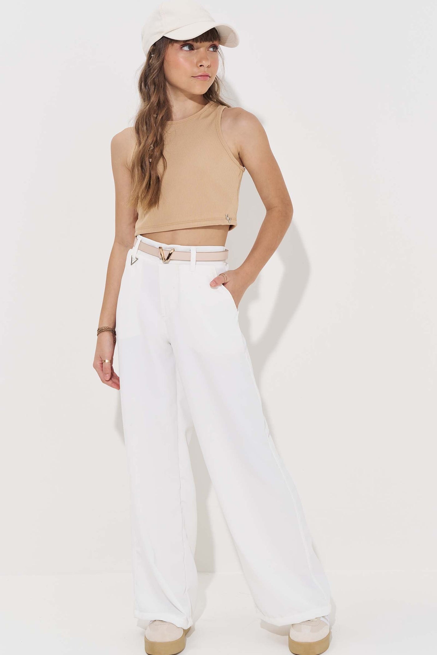 Cinto em PU com Fivela Dourada 85142 Vic&Vicky Teen Menina