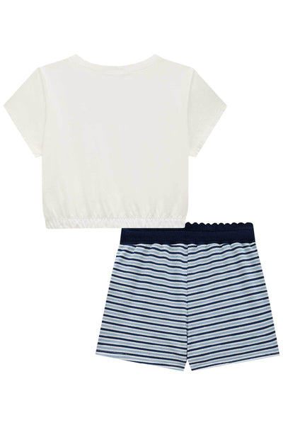 Conjunto Blusa Cropped em Meia Malha e Short Saia em Piquet 73851 Lilimoon