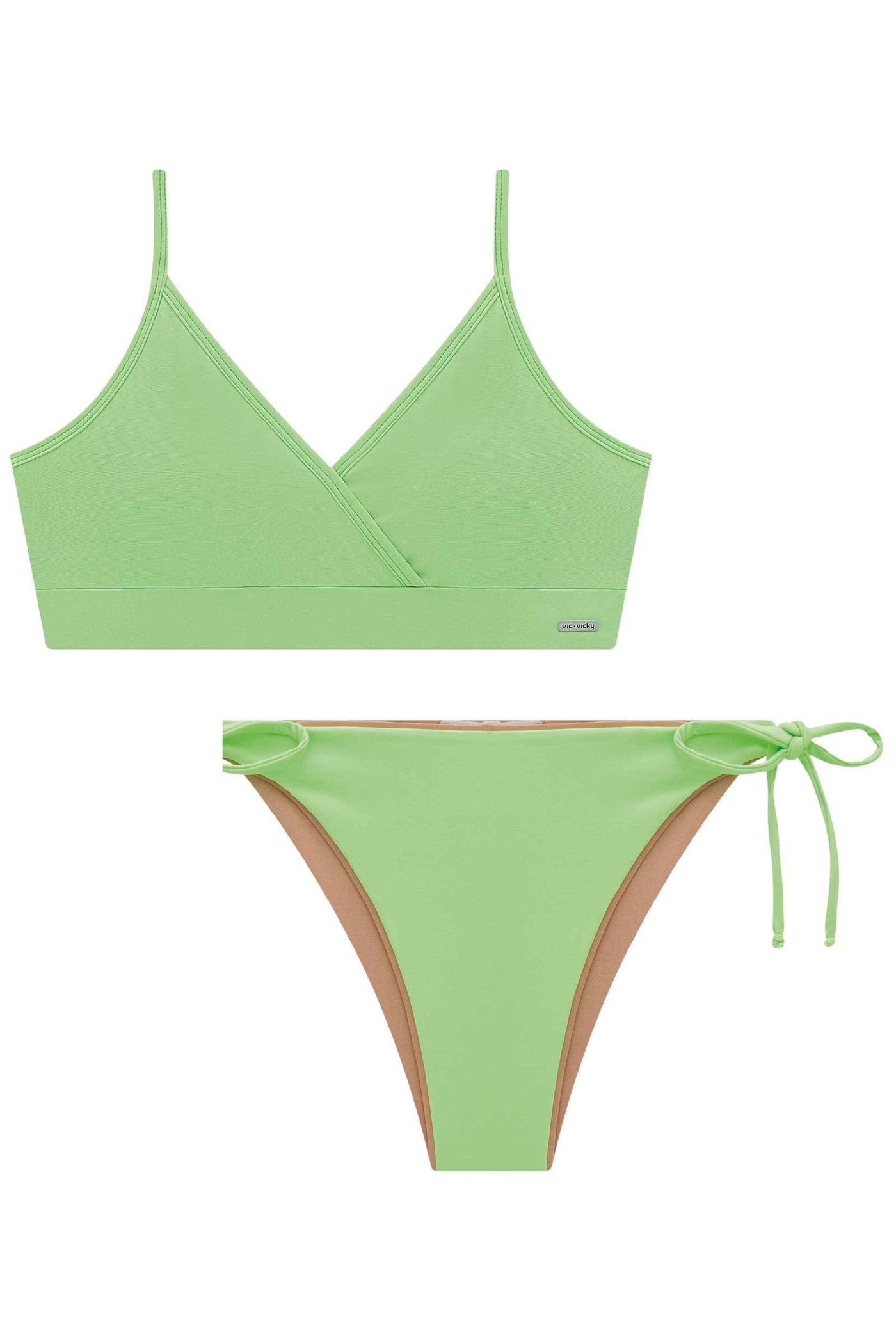 Conjunto de Biquini Top Triangulo e Calcinha Amarradinha em Malha UV Dry 50+ 78316 Vic&Vicky