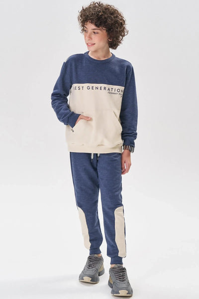 Conjunto de Blusão e Calça Jogger em Moletom com Pelúcia 81092 Johnny Fox Teen Menino