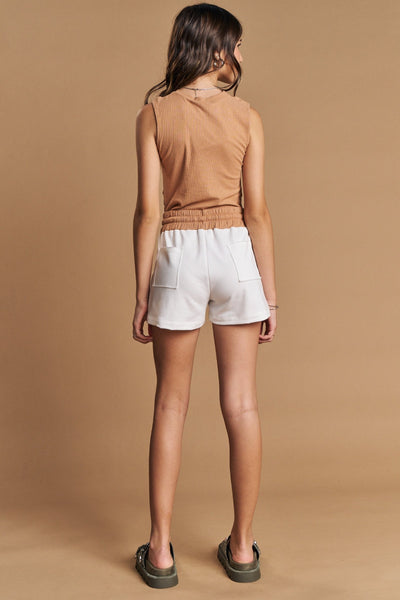 Conjunto de Regata Cropped em Canelado Mauí e Shorts em Molecotton 74578 Lilimoon