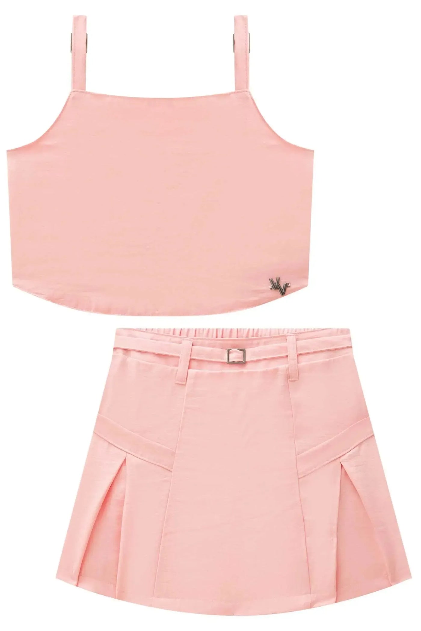 Conjunto de Top Cropped e Saia em Alfaiataria Jacquemus 87530 Vic&Vicky Teen Menina