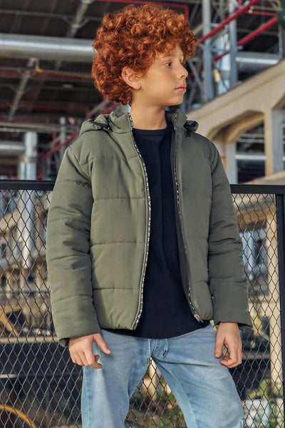 Jaqueta Puffer com Capuz Removível em Nylon Ergonômic com Elastano 80074 Johnny Fox Teen Menino