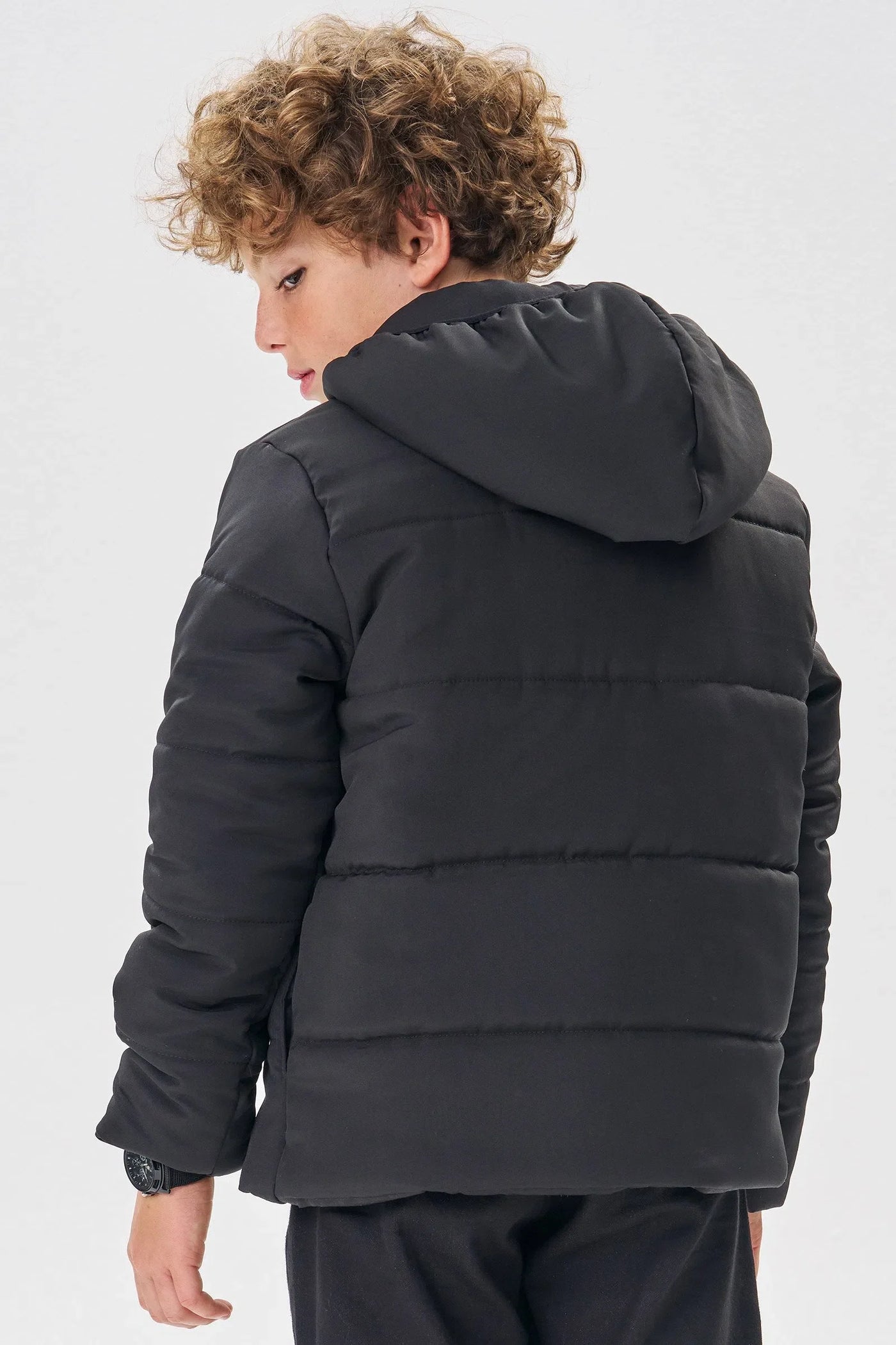 Jaqueta Puffer com Capuz Removível em Nylon Ergonômic com Elastano 80074 Johnny Fox Teen Menino