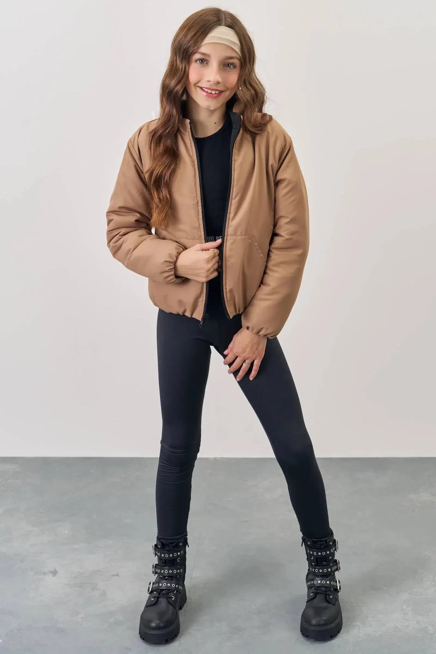 Jaqueta Puffer Reversível em Nylon 80200 Vic&Vicky Teen Menina