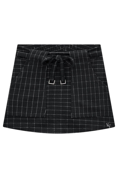 Short Saia em Malha Grid de Viscose 79593 Vic&Vicky Teen Menina