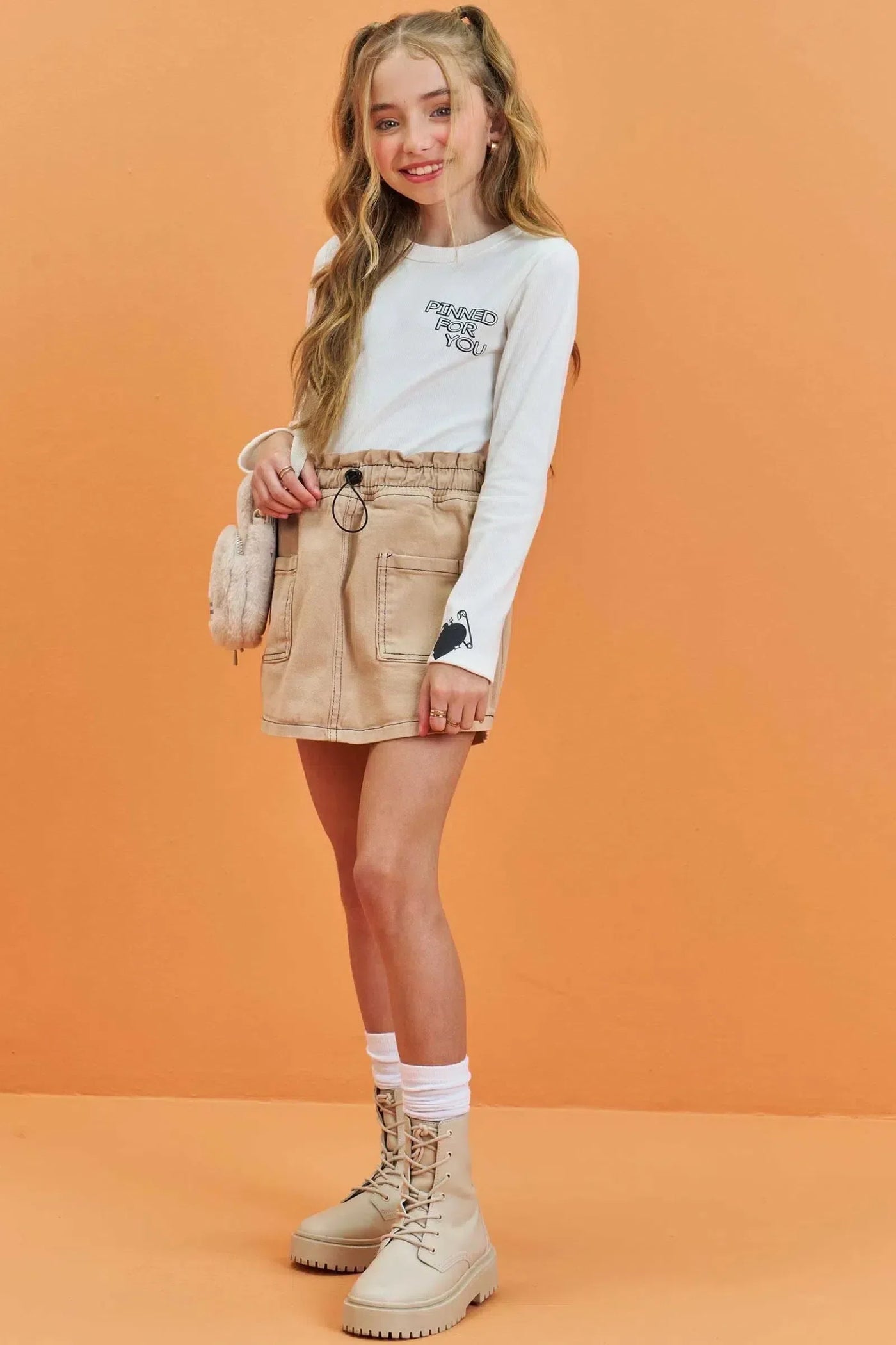 Short Saia em Sarja com Elastano 79675 Lilimoon Teen Menina