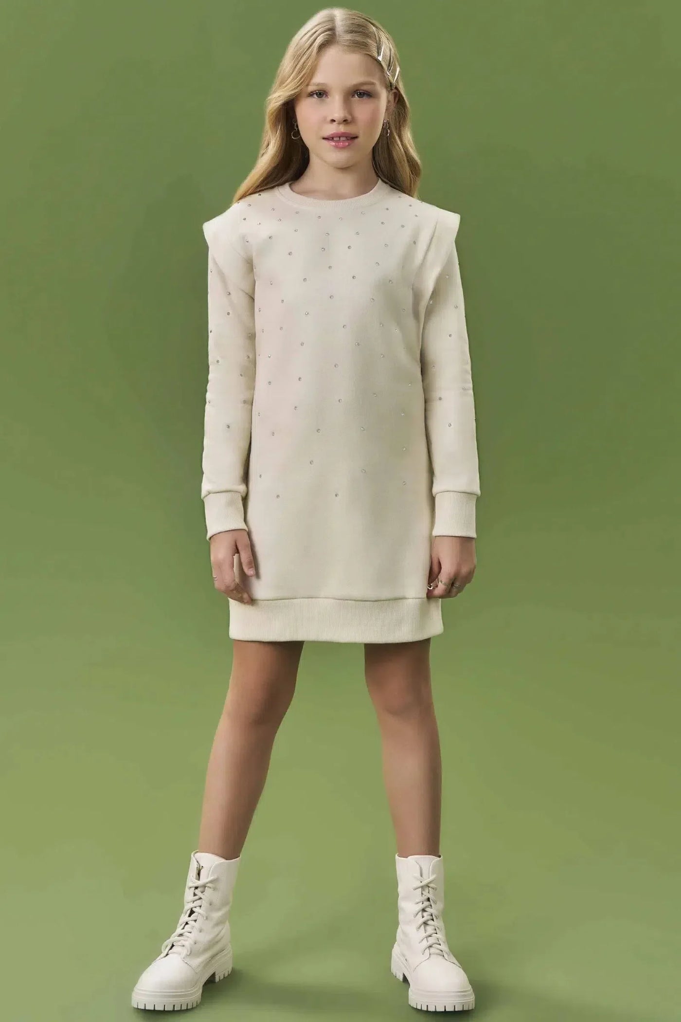Vestido em Moletom com Pelúcia 80705 Lilimoon Teen Menina
