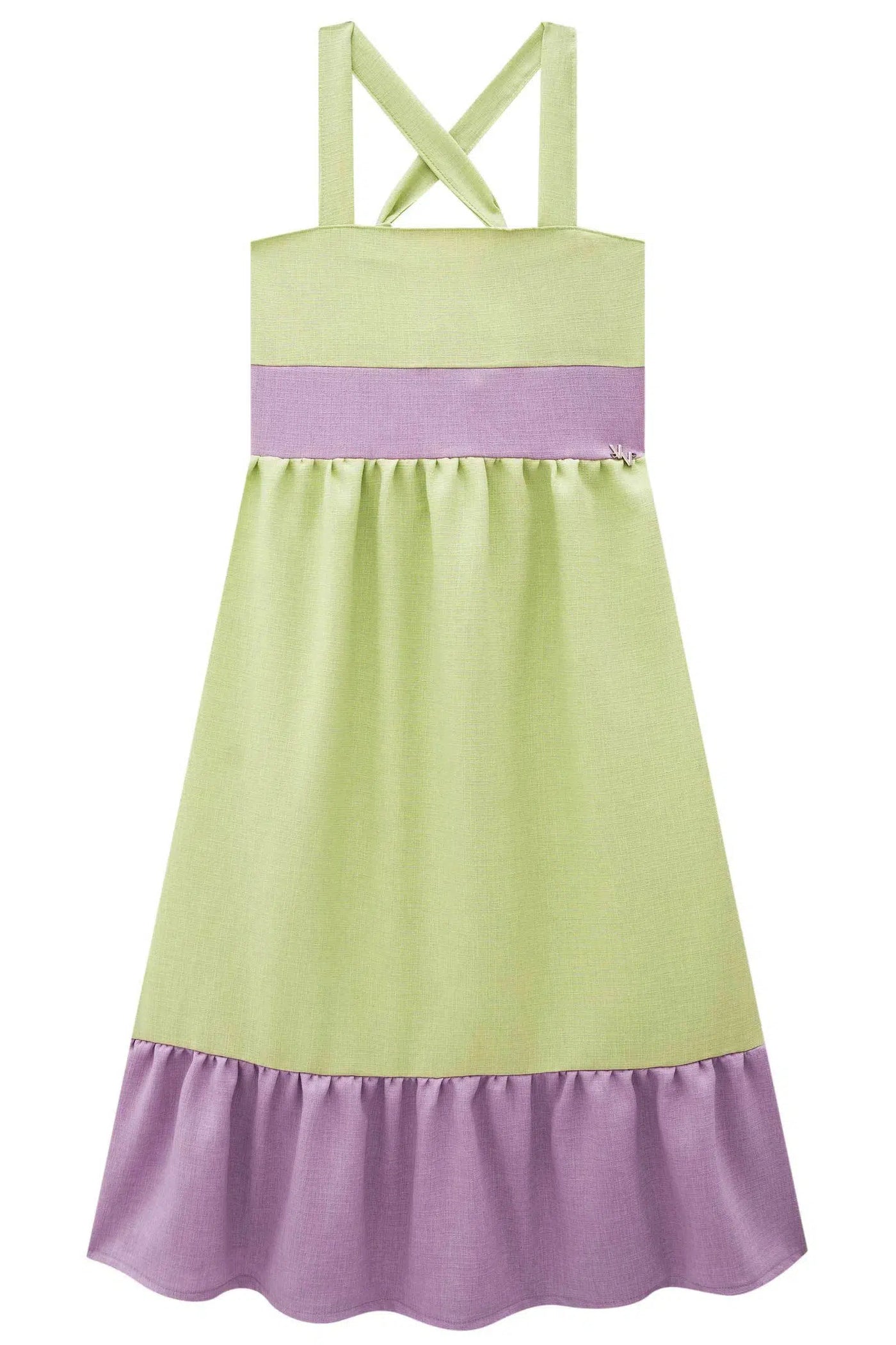 Vestido Midi Teen Menina em Linho Rustico 81404 Vic&Vicky